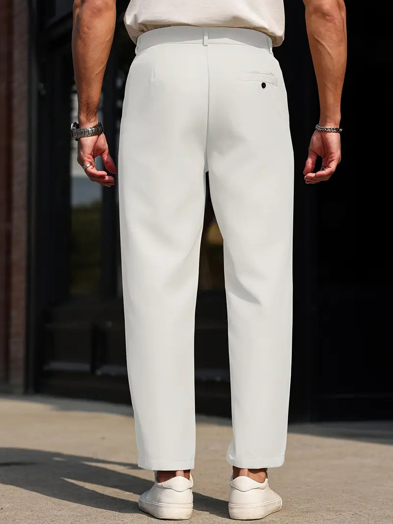 White Smart Mens Pants - Avelora