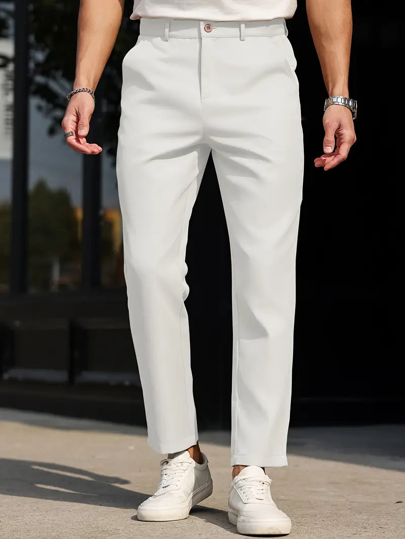 White Smart Mens Pants - Avelora