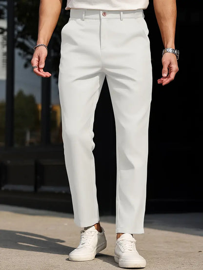 White Smart Mens Pants - Avelora