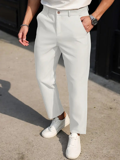 White Smart Mens Pants - Avelora