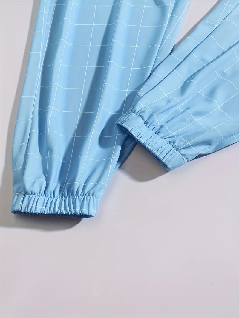 Blue Checkers Mens Pants - Avelora