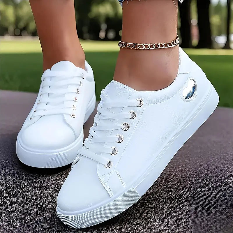 Causual Womens White Sneakers - Avelora