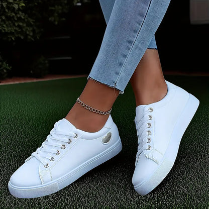 Causual Womens White Sneakers - Avelora
