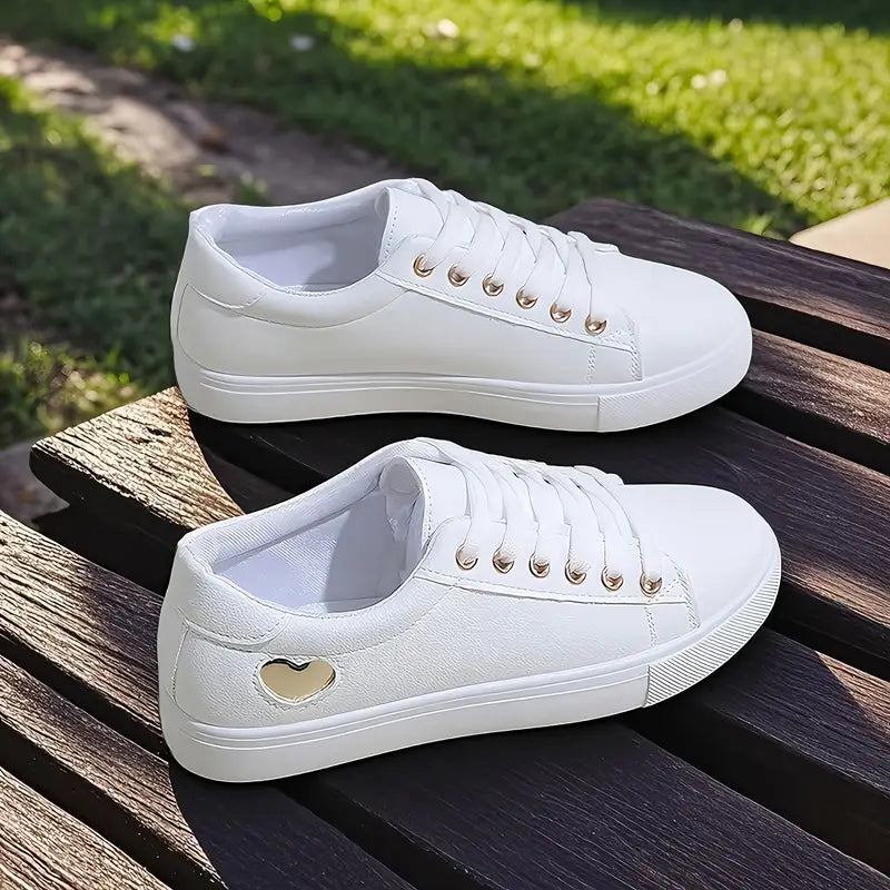 Causual Womens White Sneakers - Avelora