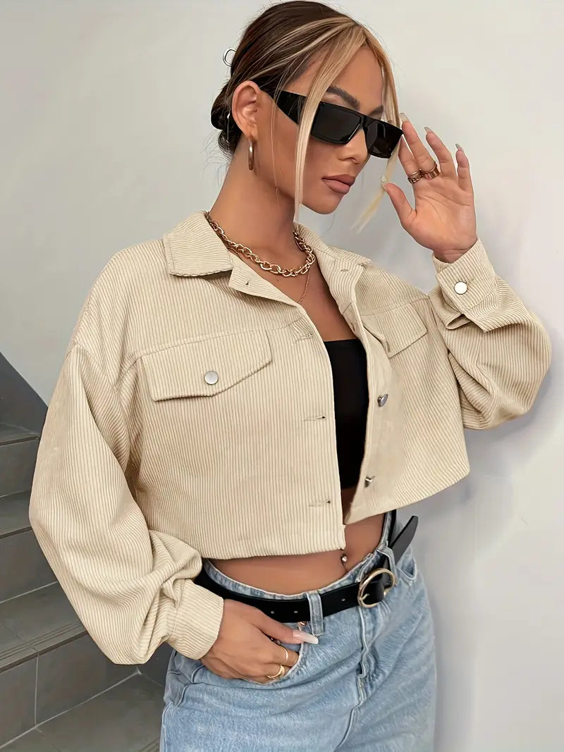 Casual Corduroy Womens Jacket - Avelora