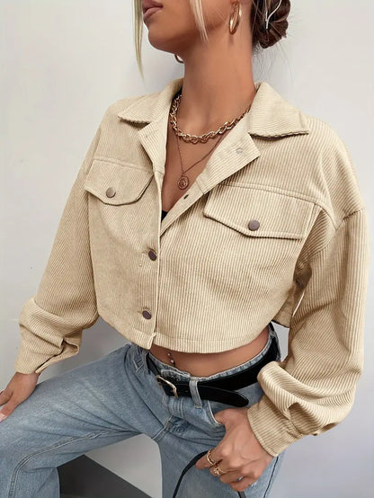 Casual Corduroy Womens Jacket - Avelora
