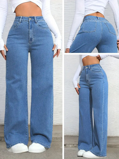 High Waist Denim Womens Pants - Avelora