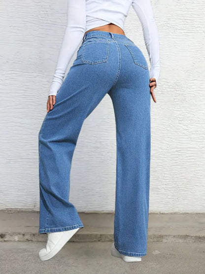 High Waist Denim Womens Pants - Avelora