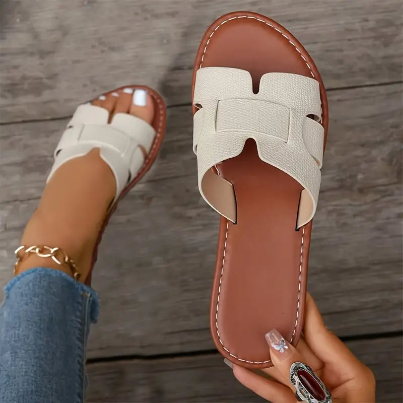 White Womens Sandals - Avelora