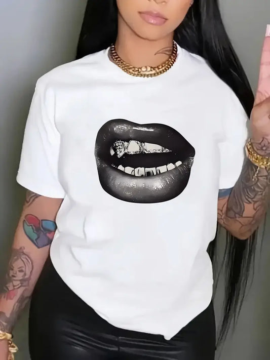 White Casual Womens T-Shirt - Avelora